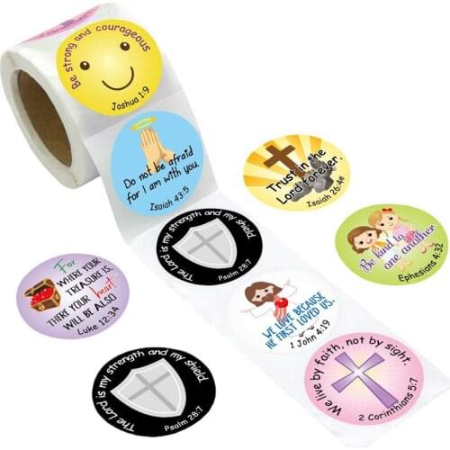 100/300/500pcs Stationery Sticker Paper Label Stickers Jesus Prayer Sticker Scrapbooking Sealing Stickers Encourage Envelope