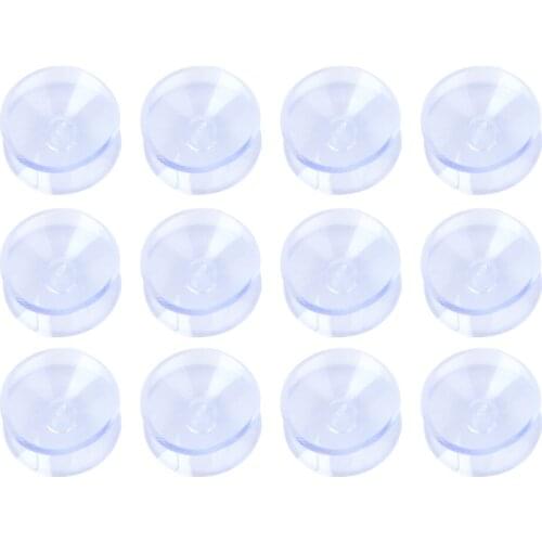 12pcs 10 x 20mm Transparent Double-sided Suction Rubber Pads for Glass Silicone Suckers without Hooks