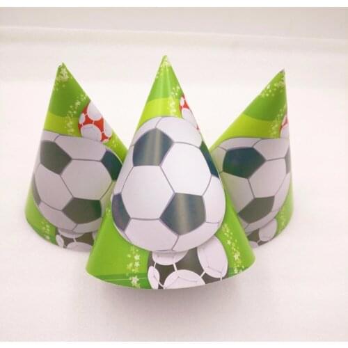 6pcs/bag boy Football Theme Party Paper Hats Caps For Kids Children Birthday Party Decoration Supplies Soccer Party Favors