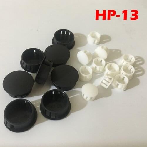 60pcs HP-13 13MM Diameter Black White Nylon Plastic Diameter End Cap Grommet Push Locking Button Cover Panel Drill Hole Plug
