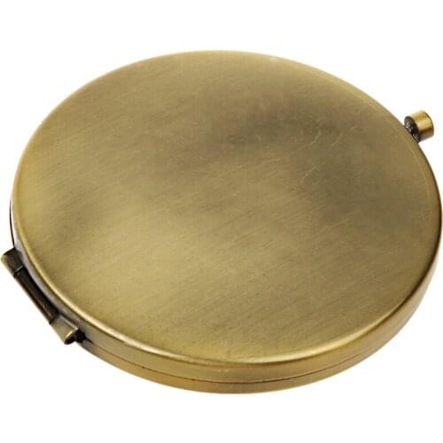 Antique Compact Cosmetic Mirror, Folding Double Sided Handheld Beauty Makeup Mirror, Great for Pocket, Purse or Travel