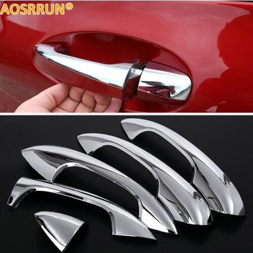 AOSRRUN ABS Chrome trim Door Out Handle Cover Car Accessories For Mercedes Benz C-Class C200 C180 C300 Sedan W205 2015 2016