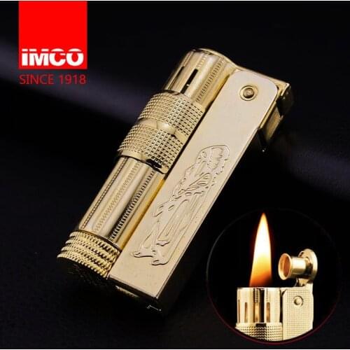 Austrian IMCO6700 Kerosene Lighter Indians Windproof Nostalgia Retro Mechanical Flint Wheel Petrol Cigarettes Smoking Gadgets