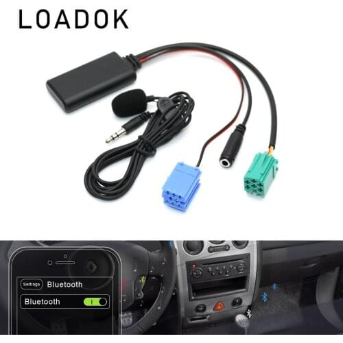 Car Bluetooth 5.0 AUX Cable Microphone Handsfree Mobile Phone Free Calling Adapter for Renault Megane 2 Updatelist Radio Speake