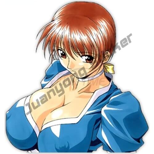 Dead or Alive Kasumi Sexy Cute Anime Girl Car Stickers Vinyl Decal Waifu Peeker Big Head Decal Cover scratches Decor KK13x13cm