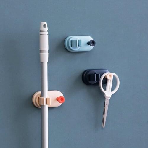 Household Strong Self-adhesive Wall-mounted Mop Broom Storage Hook Bathroom Strong Viscose Punch-free Storage Rack