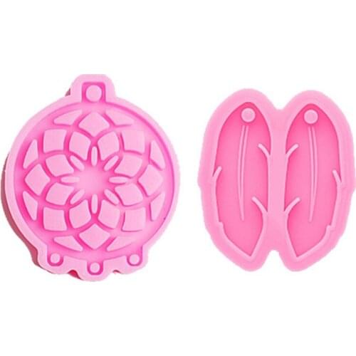 Epoxy Resin Mold Dream Catcher Feathers Earrings Silicone Mold Jewelry Pendant Silicone Mould DIY Crafts Casting Tools