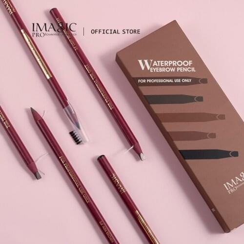 IMAGIC12Pcs/Set Eyebrow Pencil With Brush Eyebrow Cosmetic Art Professional Waterproof Long-Lasting Makeup Eyebrow Makeup Pen