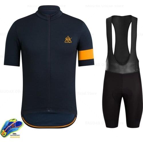 Raudax Cycling Jersey Set 2021 Team RX Short Sleeve Cycling Clothing Kit Mtb Bike Wear Triathlon Maillot Ciclismo for Men