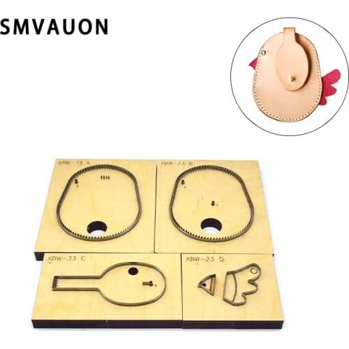 SMVAUON Leather Die Cutter DIY Chick Coin Purse Credit Card Holder Japan Steel Punch Cut Mold Wood Dies For Leather Crafts