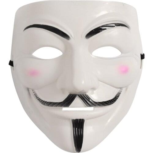 Masquerade Party V for Vendetta Mask Anonymous Guy Fawkes Hacker Cosplay Horror Costume Halloween Mascara Accessory for Adults