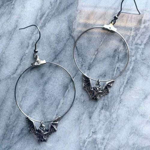 Mini Bat Hoop Earrings Gothic Halloween Jewellery Fashion Classical women Gift 2020 new Silver Color Girlfriend Novelty Beautifu