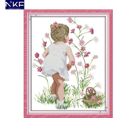 NKF The Fragrance of Flowers Counted Cross Stitch Set Needlework DIY Kits Embroidery Chinese Cross Stitch Pattern for Home Decor