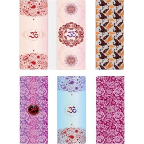 5mm New Printed Natural Rubber Slip-resistant Yoga Mats Comfortable Suede Fabric Exercise Yoga Mat Pilates Gymnastic Mat