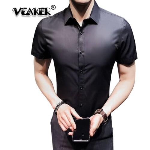 2020 New summer Mens Short Sleeve Shirts Male Summer Breathable Shirts Casual Tops Slim Fit Shirts Plus Size sexy tops M-4XL