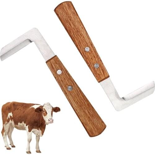 1 Pcs Cattle Horse Hoof Knife Shears Wooden Handed Double Edge Veterinary Sheep Goat Pig Animal Foot Pruning Tools