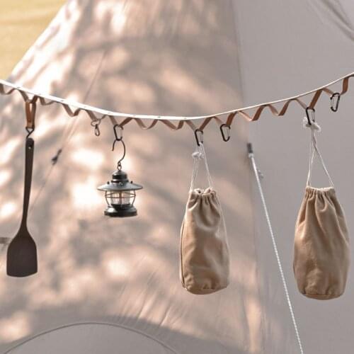 Outdoor Tent Camping Leather Hanging Rope Clothes Hanging Rope Camping Multi-functional Canopy Picnic Hanging Rope