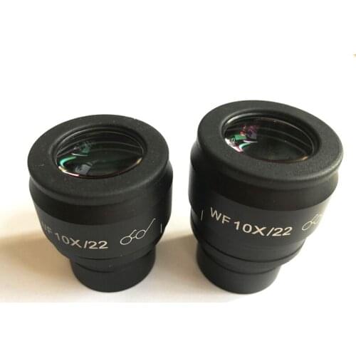 Pair Microscope Eyepieces Plan WF10X /22mm High Eye-Point Diopter Adjustable