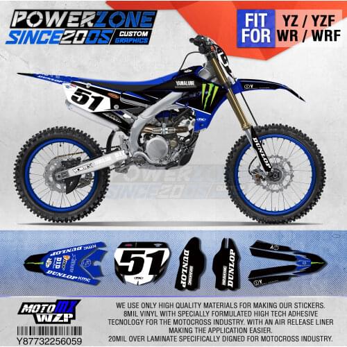 PowerZone Customized Team Graphics Backgrounds Decals 3M Custom Stickers For YAMAHA YZF250FX 14-18 YFZ 19 YZF450 14-17 18-19 059