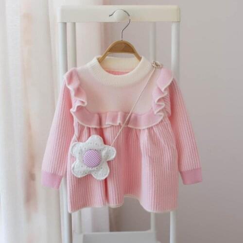 Girls Sweater Dress 2019 autumn winter children Toddler baby clothes dress for girl Kids princess party Christmas Dresses