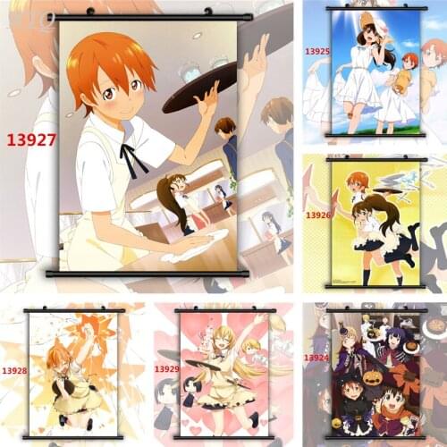 Working!! Wagnaria!! Inami Mahiru Taneshima Popura Anime Posters Canvas Painting Wall Decor Wall Art Picture Home Decoration