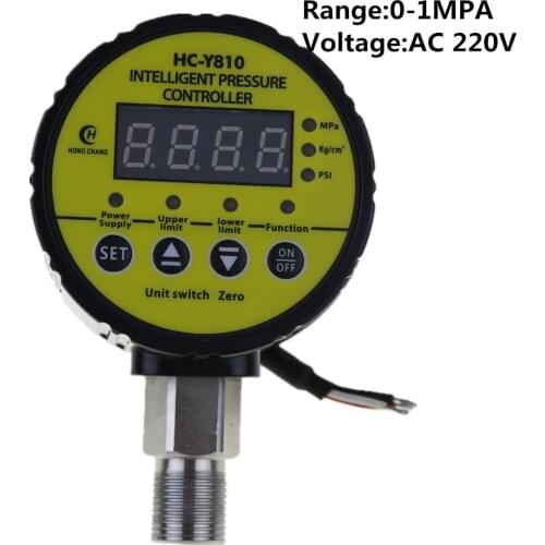 AC220V 0-1MPA Air Compressor Pressure Switch Digital Pressure Gauge Relay output