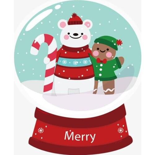 Snow Globe Christmas DIY Cross Stitch Embroidery Kits Craft Needlework Printed Canvas Cotton Thread Home Decoration Wholesale