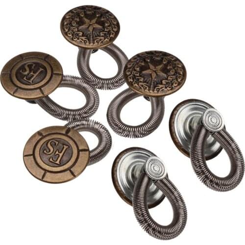 Universal 6Pcs/lot Jeans Pants Button Fix Expanders Waist Stretch Extender Metal Button Sewing Tool