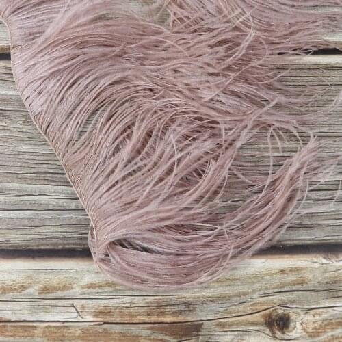 1 meter High quality Ostrich feather trim fringe Leather pink Ostrich Decorative Feather for High-grade dress fabric accessories