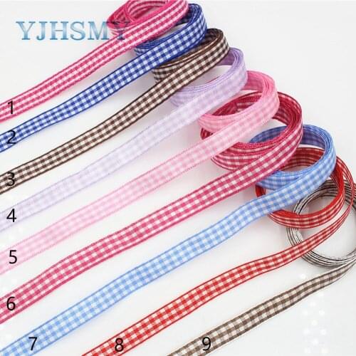 YJHSMY F-17622-184,20 yards,10 mm lattice grosgrain Ribbon Wedding Accessories Headdress Accessories DIY Handmade material