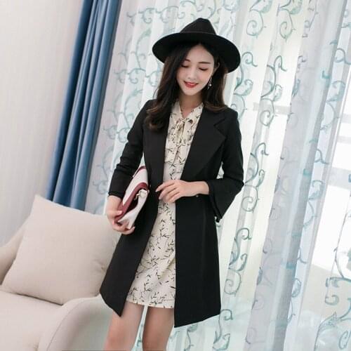 Casaco Feminino Black Trench Coat For Women Plus Size 4XL 5XL Windbreaker Slim Abrigos Mujer Long Coats Overcoat KJ148