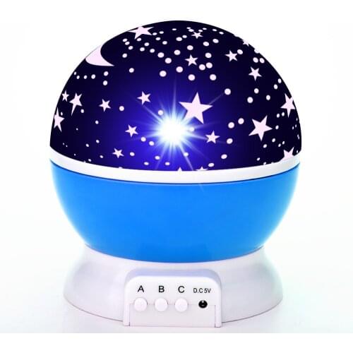 Star Projector Lamp Children Bedroom LED Night Light Baby Lamp Decor Rotating Starry Nursery Moon Galaxy Projector Table Lamp