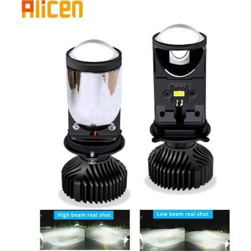 2 Car headlights H4/9003/HB2 high/low LED mini dual LED lens projector 14000LM Canbus 12v 24V bulb
