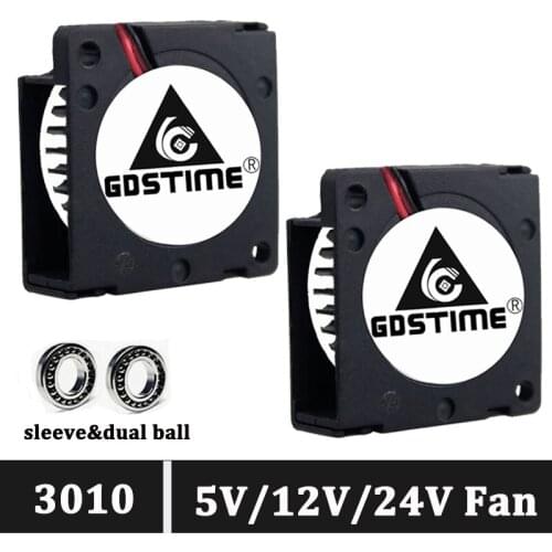 2pcs Gdstime 30mm Cooling Fans DC 24V 12V 5V 30X30X10mm Blower Fan Small Mini 3010 3D Printer Cooler Heat sink