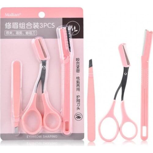 3/5pcs Stainless Steel Eyebrow Trimming Set Scissors Tweezers Eyebrow Scraping Eyebrow Comb Razor Eyebrow Clip Makeup Tools Sets