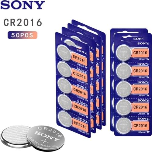 50pcs SONY CR2016 Button Batteries 3V CR 2016 LM2016 BR2016 DL2016 Cell Coin Lithium Battery For Watch Electronic Toy Remote