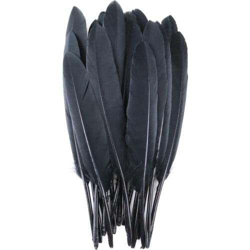 50 Pcs Wholesale Black Goose Chicken Pheasant feather Diy Jewelry earrings decorative feathers Crafts Natural Plume Making