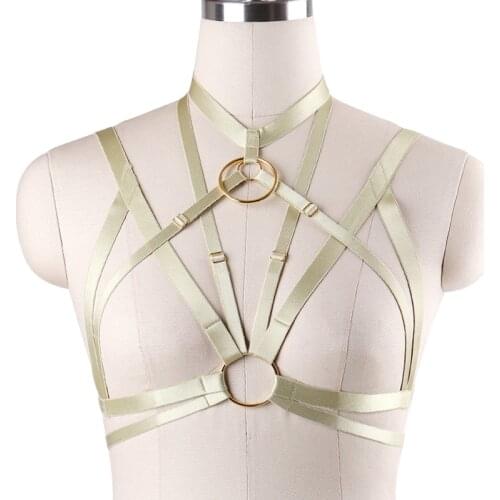 90s Women Sexy Harness Bra Cage Bra Adjustable Back Strap Strappy Bra Top Fashion Harness Festival Bra To Honeymoon Lingerie