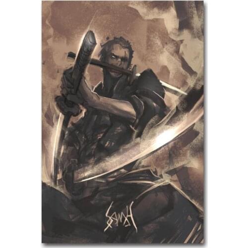 One Piece Burning Blood Anime Game Silk Fabric Wall Poster Art Decor Sticker Bright