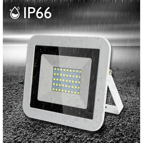 White shell spotlight Ultra Thin Led Flood Light Spotlight Outdoor AC220V IP65 Path Garden Street Gate Wall Lamp Flood Lighting