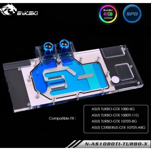 Bykski Water Cooling Block For ASUS ASUS TURBO-GTX 1080 8G/1080Ti-11G,1070Ti-8G/CERBERUS-GTX 1070Ti-A8G N-AS1080TI-TURBO-X