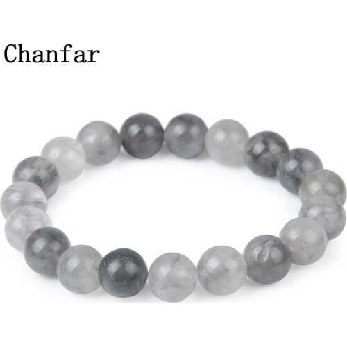 Chanfar 10mm beaded Natural Stone Bracelet Tiger Eye Crystal Round Natural Beaded Stretch Lava Stone Bracelet Men Jewelry