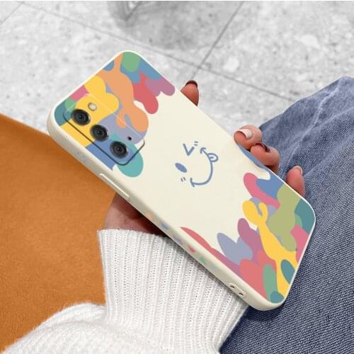 Smiley Case For Samsung Galaxy S21 S20 FE S10 Note 20 10 Ultra Plus A72 A52 A42 A32 A71 A51 A41 A31 A21S Shockproof Phone Cover