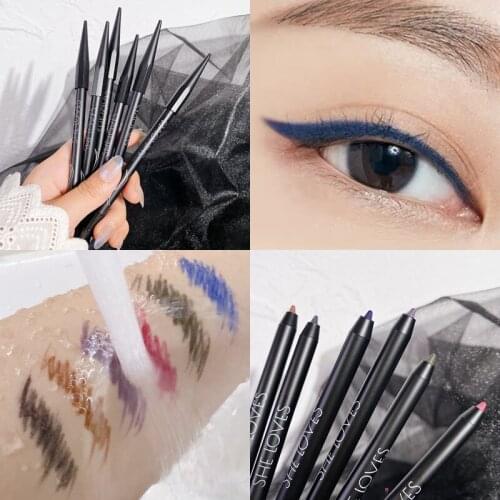 6 Color Black Eyeliner Pencil Waterproof Eyeliner Pen Longlasting Not Blooming Lady Eyeliner Smooth Makeup Tool Eyeshadow Pencil