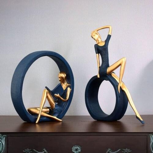 Reading young girls yoga ornaments study literature living room wine cabinet porch OK dancer bedroom decoration small gifts