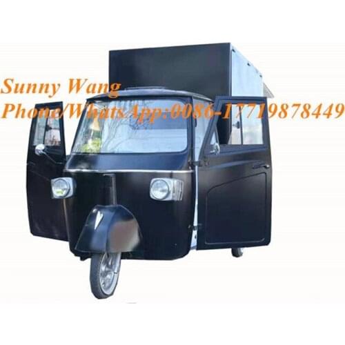 Adult Electric Tricycle Food Truck Mobile Kitchen Piaggio Vehicle Coffee Hot Dog Ice Cream Vending Cart Tuk Tuk Car for Sale