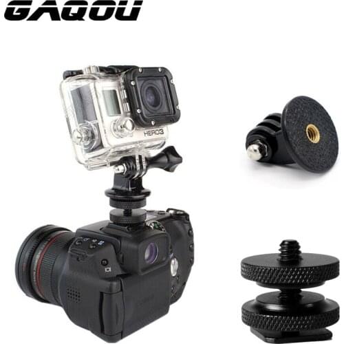 GAQOU 2pcs/set Hot Shoe Mount Adapter for DSLR & Tripod Adapter Mount for Xiaomi Gopro Hero 5 3 4 Session SJCAM SJ4000 Monopod