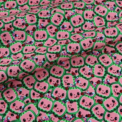 140cm Width Cartoon Cocomelon Cotton Fabric for Kids Clothes Home Textile Sewing Quilting Handmade Patchwork DIY Cloth Sewing