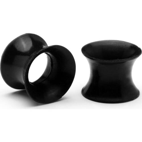 JOVIVI 0 Ga 8mm Silicone ultra-thin Double Flared Screw Ear Expander stretcher plug Tunnels Cartilage Ear Piercing Jewelry