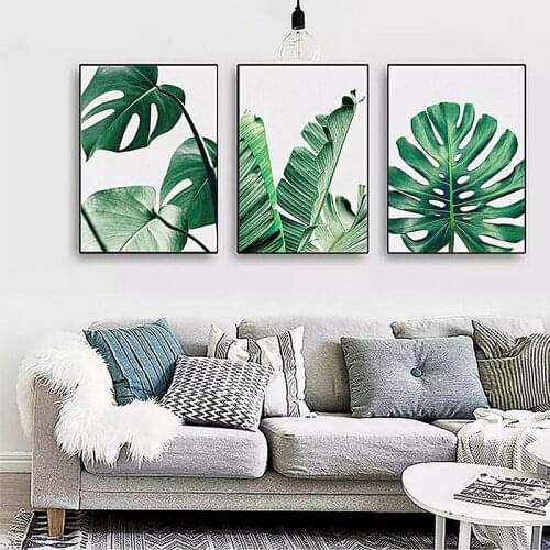 GOODECOR Canvas Painting Nordic Natural Green Plants Wall Art Paintings Art Pictures For Living Room Modern Prints Plant